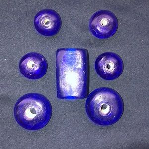 Blue glass beads